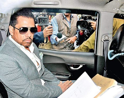 Businessman Robert Vadra arrives at the Enforcement Directorate office for questioning in connection with a money laundering case on Friday | PTI