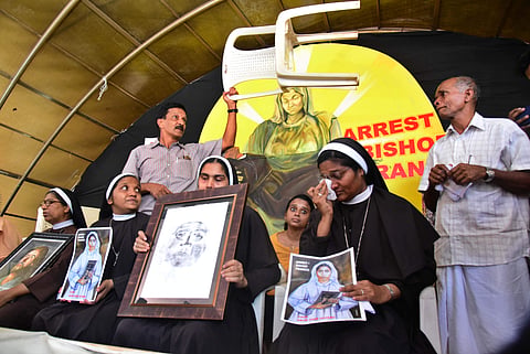 Nuns protesting against rape-accused Bishop Franco Mullakal. (File Photo | EPS)