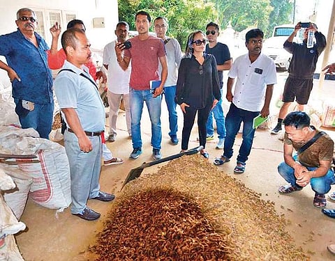Spices growers from NE states visiting a spices warehouse at Manjapra in Angamaly