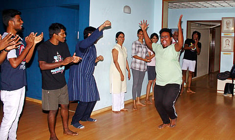 Shots of Little Theatre hospital clowning workshop. (Express| Nakshatra Krishnamoorthy)