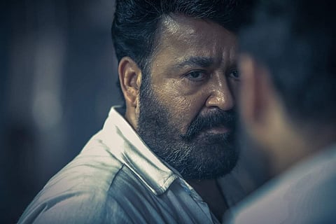 Malayalam Superstar Mohanlal in 'Lucifer'. (Photo | Prithviraj Sukumaran Twitter)