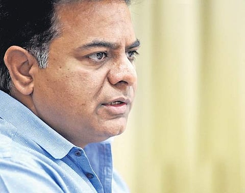 TRS working president K T Rama Rao, in Hyderabad on Thursday | R Satish Babu