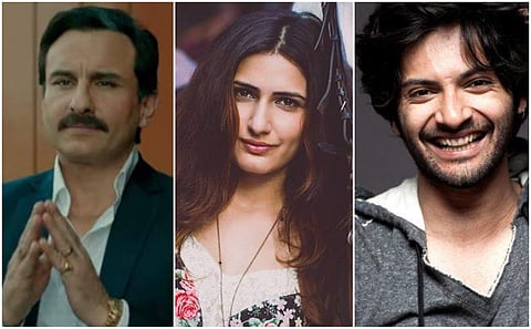 Actors Saif Ali Khan, Fatima Sana Sheikh and Ali Fazal. (Photos | File)