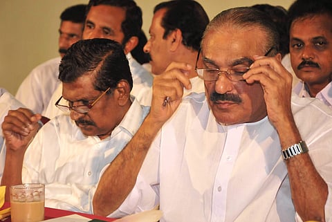 Kerala Congress leaders PJ Joseph (L) and KM Mani (File Photo | Rajeev Prasad/EPS)