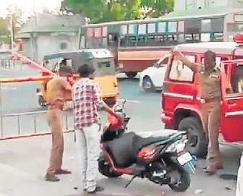 cops in soup for vandalising bike
