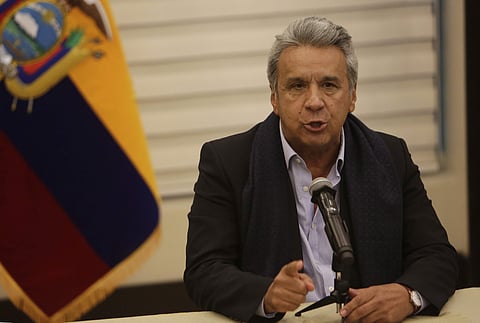Ecuador's President Lenin Moreno talks during a news conference. (File | AP)