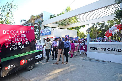 Using placards and banners, Express employees caught the attention of blue collar workers of the industrial zone. (Photo| EPS)