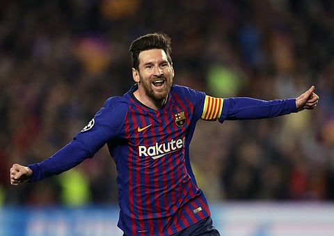 Lionel Messi celebrates a goal. (Photo | AP)