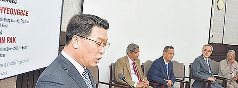 Park Hyeongbae, secretary general, Hyundai Motor Chung Mong-Koo Foundation, speaking at SRIHER on Friday | Express