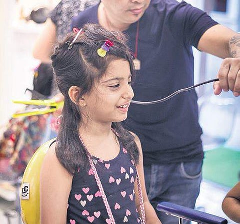 Abra-Cut-Abra, a salon specifically for children, is located at No 9, 5th street, A block, Anna Nagar East. For details, call: 45567070