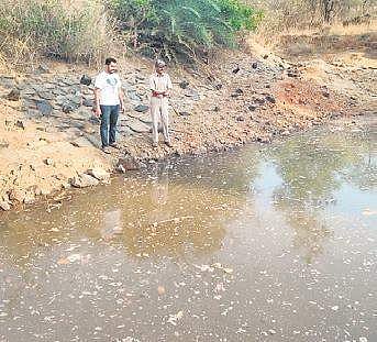 The pond dug by residents for animals at Turahalli forests | Expresss