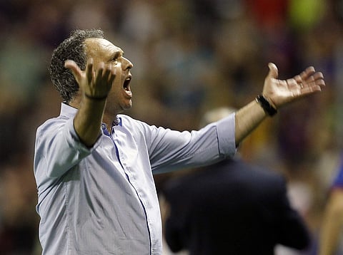 Sevilla coach Joaquin Caparros announced Sunday April 7, 2019, that he has leukaemia but will stay on the job with the Spanish club. (File Photo | AP)