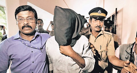 Riyas Aboobacker being taken to the NIA Court in Kochi on Tuesday | ARUN ANGELA