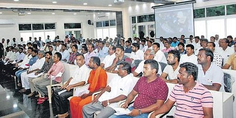 Urban SP Ch Vijaya Rao convenes a meeting with owners of hotels and malls to take stock of safety measures in Guntur on Saturday | Express