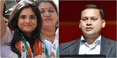 Left, Congress IT Cell Chief Divya Spandana, and Right, BJP IT cell head Amit Malviya.