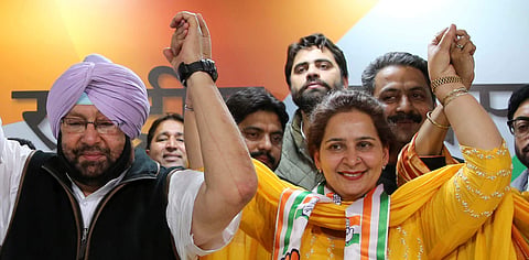 Navjot Kaur Sidhu (R) and Punjab CM Capt Amarinder Singh. (Photo | Shekhar Yadav/EPS)