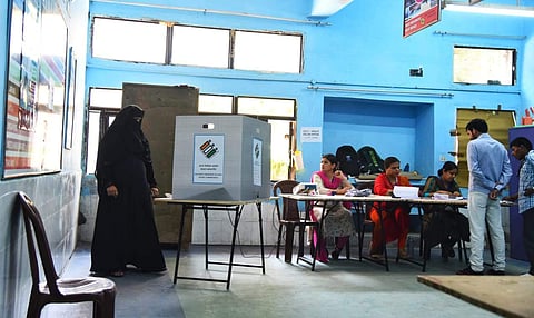 Repolling took place in a booth in Delhi's Chandni Chowk on 19 May 2019. (Photo | Parveen Negi, EPS)