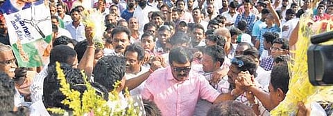 File photo of YSRC activists celebrating in Kakinada after their party’s poll victory | Express
