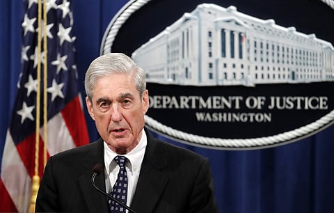 Special counsel Robert Muller speaks at the Department of Justice | AP