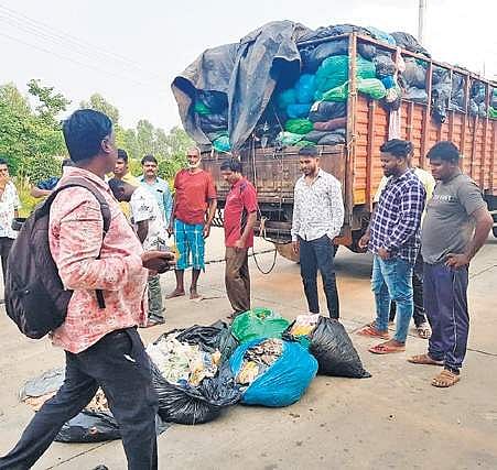 Residents allege that mixed waste was being taken to Chikkanagamangala plant
