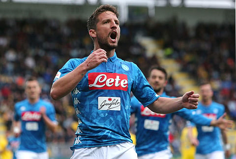 Dries Mertens on Sunday overtook club legend Diego Maradona in Napoli's all-time Serie A scorers list (Photos | AP)