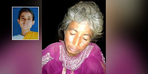 41-year-old Rupali Bailung as found in Moulvibazar district of Bangladesh. (inset: Rupali before she went missing)