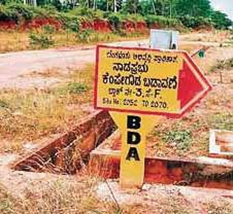 A Bangalore Development Authority signboard. Image used for representational purpose. (Photo | EPS)