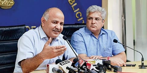 Deputy CM Manish Sisodia and Transport Minister Kailash Gahlot addressing during a press conference in the national capital | Naveen Kumar