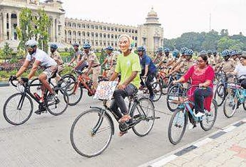 Participants at the event organised by Citizens for Sustainability in Bengaluru on Sunday | nagaraja gadekal