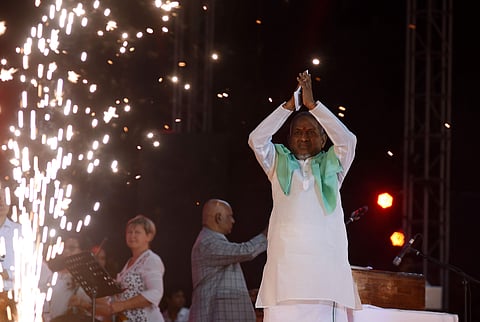 Ilaiyarajaa at the 'Isai celebrates Isai' concert on 2 June 2019. (Photo | R Satish Babu, EPS)