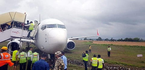 Air Express flight from Dubai to Mangaluru skidded off taxiway at Mangalore International Airport on Sunday evening. | Express Photo Services