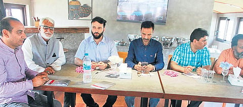 The delegation led by J&K Tourism director Nisar Ahmad Wani