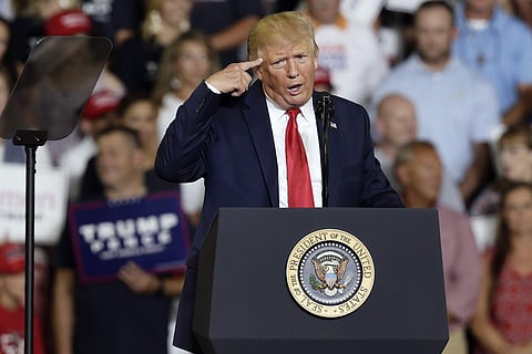 President Donald Trump speaks at a campaign rally in Greenville, N.C., Wednesday, July 17, 2019. (Photo | AP)
