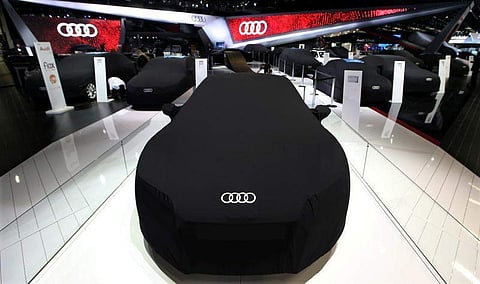 Covered Audi cars are seen during an International Motor Show . (File Photo | Reuters)