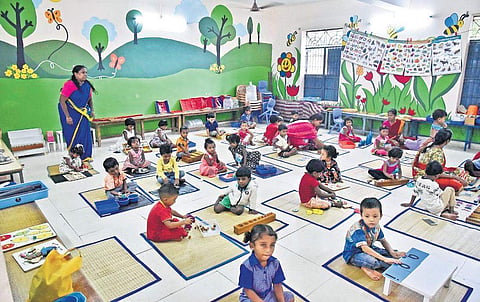 View of classrooms and lab facility at the Presidency Girls Higher Secondary School, Egmore