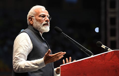 Prime Minister Narendra Modi addresses a programme to mark Kargil Vijay Diwas in New Delhi on July 27 2019. (Photo | PIB)
