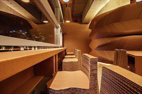 Cardboard Cafe was fabricated deploying cutting edge digital design and fabrication tools (Photo | Edex)