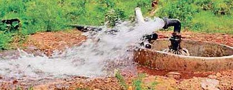 One of the borewells built under Odisha's deep borewell secha karyakram scheme.