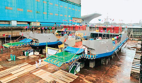 The RO PAX vessels that were designed and built by Cochin Shipyard Limited, for Inland Waterways Authority of India