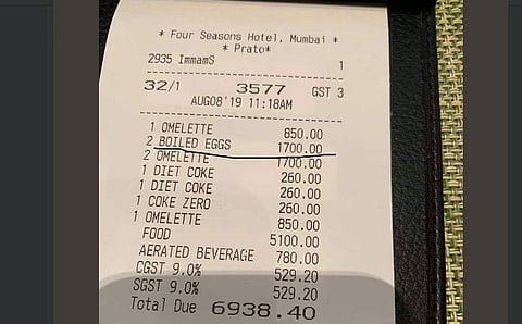 Twitter explodes as man says Mumbai hotel charged Rs 1700 for boiled eggs. (Photo | Twitter)