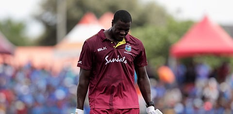 Brathwaite scored 9, 10 and 0 across formats in the ongoing limited over series against India (Photo | AP)