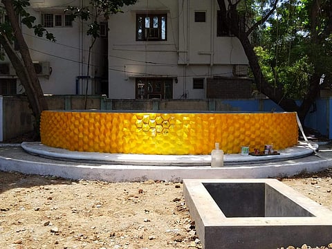 The community well in Anna Nagar second avenue that has received a makeover. ( Photo | Special arrangement)