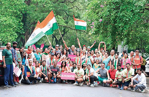 Pinkathon’s ambassadors who ran with Milind Soman on ‘Pinkdependence Day Run’, August 15.
