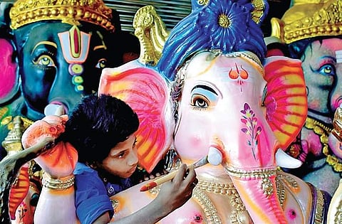 KSPCB is looking at achieving 80-85 per cent success rate in implementing a ban on PoP Ganesha idols in the city | express