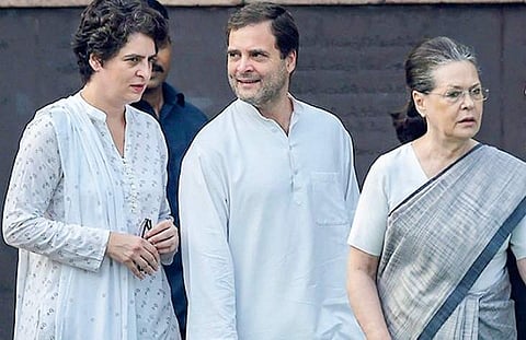 Priyanka Gandhi Vadra, Rahul Gandhi and Sonia Gandhi