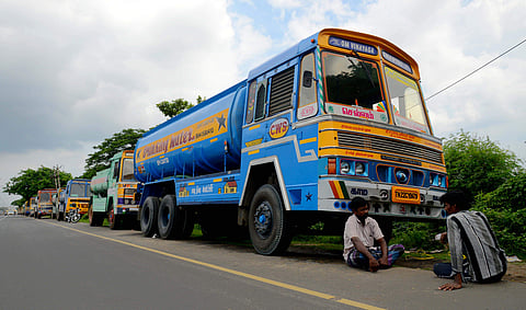 Image of private water tankers for representation purpose. (File | D Sampathkumar, EPS)