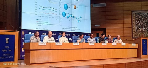 Union Finance Minister Nirmala Sitharaman addressed a press conference on Friday. (Photo | PIB Twitter)