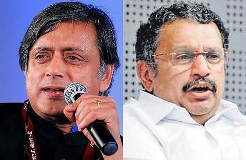 Shashi Tharoor (L) and Congress leader K Muraleedharan ( File photo| PTI)