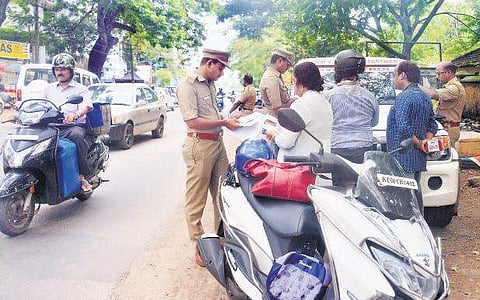 The Motor Vehicles Department and the police have started inspections in the city as part of the road safety action plan. MVD officials inspecting vehicles at Poojappura Vincent Pulickal