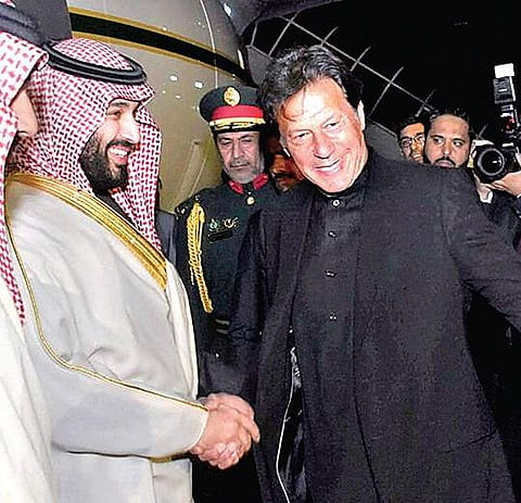 Pakistan PM Imran Khan with Saudi Crown Prince Mohammad Bin Salman